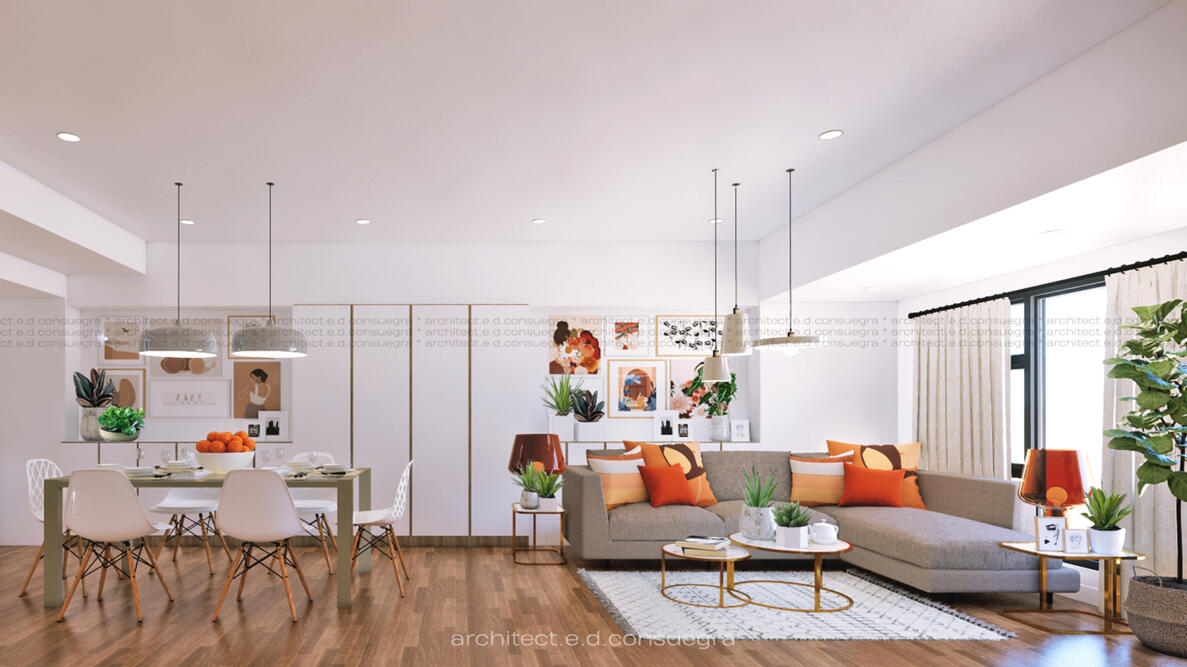 Escala Salcedo Residences Interior Fit-out | Living and Dining Area