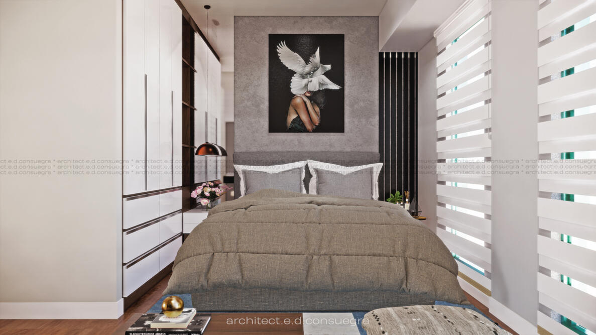 Tivoli Garden Industrial Interior Residence | Master Bedroom